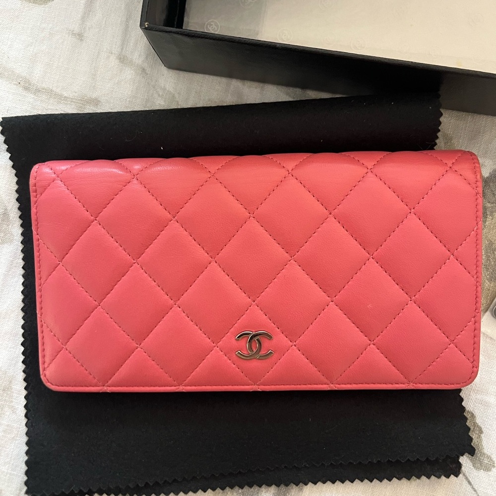 Chanel Pink Quilted Wallet